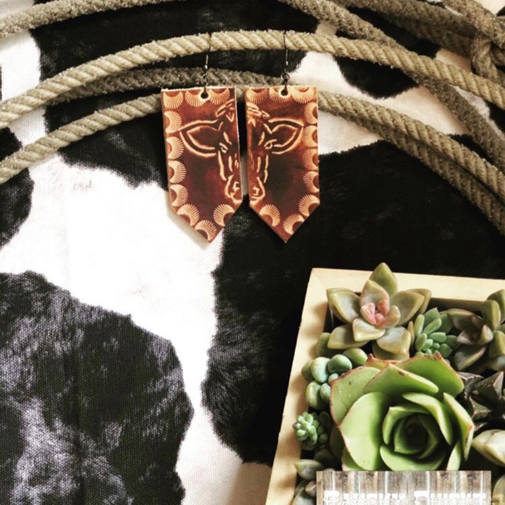 Hand tool heifer earrings